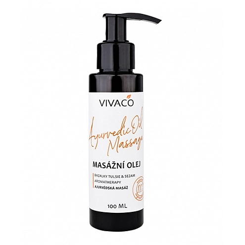VIVACO Masážní olej ajurvédská masáž Bazalka Tulsie a Sezam 100 ml