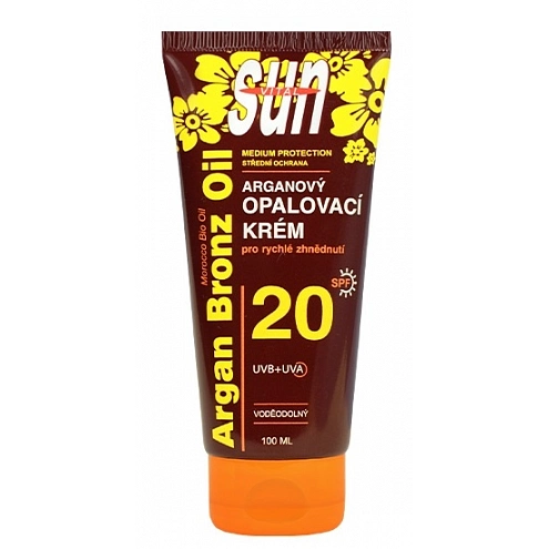 VIVACO Opalovací krém s BIO arganovým olejem SPF 20 SUN VITAL 100 ml