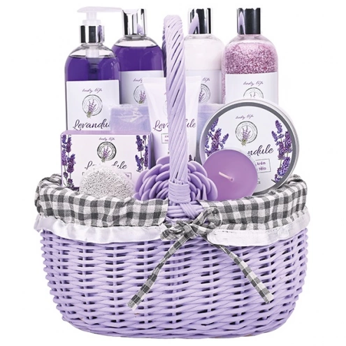 Velký dárkový koš kosmetiky s levandulovým olejem