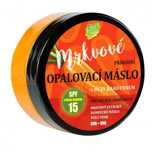 VIVACO 100% Přírodní opalovací máslo s mrkvovým extraktem SPF 15 150ml VIVACO 100% Přírodní opalovací máslo s mrkvovým extraktem SPF 15 150ml