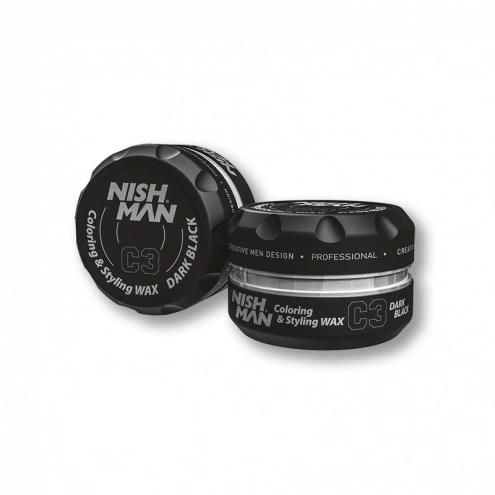 NishMan farbiaci vosk na vlasy C3 Dark Black 100ml