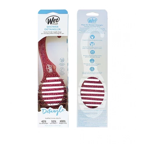 Wet Brush Shower Detangler Pink Glitter