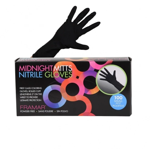 Framar Nitrile Gloves Midnight Mitts Small 100ks