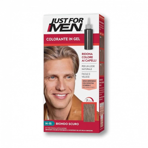 Just For Men šampón na zakrytie šedivých vlasov tmavý blond H15