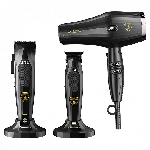 JRL Lamborghini Diamante Collection Black Clipper, Trimmer & Hair Dryer Set