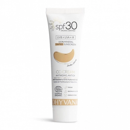 Dhyvana Natural 100% Mineral Tinted Sunscreen SPF 30 Tinted Face Cream Amber Honey 50 ml Dhyvana Natural 100% Mineral Tinted Sunscreen SPF 30 Tinted Face Cream Amber Honey 50 ml