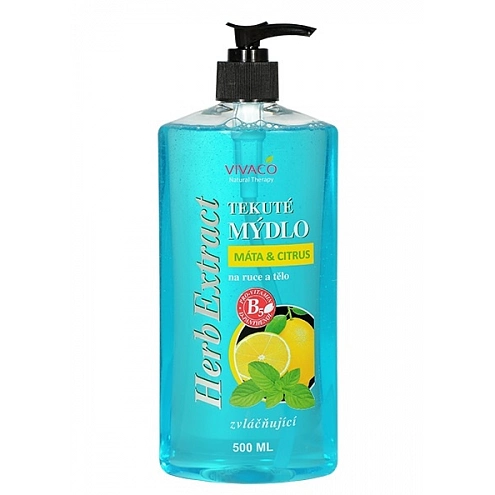VIVACO Tekuté mýdlo Máta a citrus HERB EXTRACT 500 ml VIVACO Tekuté mýdlo Máta a citrus HERB EXTRACT 500 ml