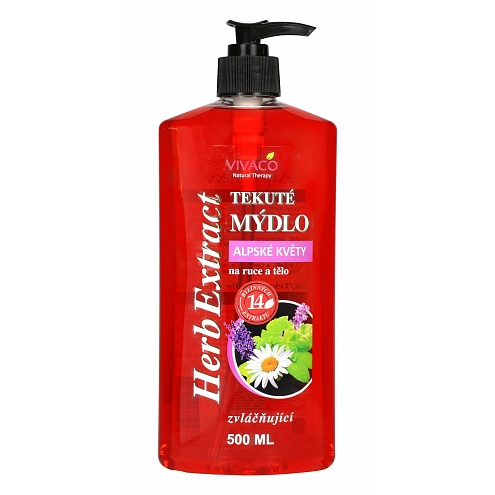 VIVACO Tekuté mýdlo Alpské květy HERB EXTRACT 500 ml VIVACO Tekuté mýdlo Alpské květy HERB EXTRACT 500 ml