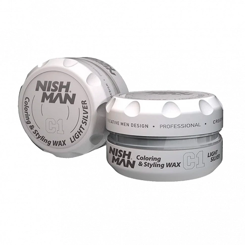 NishMan farbiaci vosk na vlasy C1 Light Silver 100ml