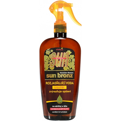 VIVACO Rozjasňující voda se zlatými glitry SUN VITAL 300 ml