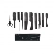 Bifull Set of 8 Combs, Scissors, Razor and Case Black