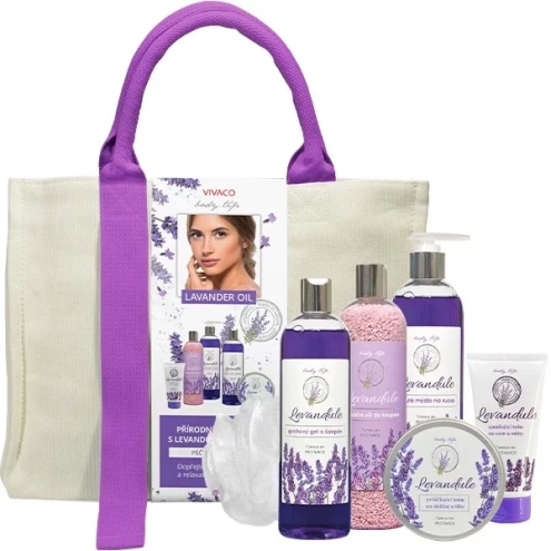 VIVACO Dámská kabelka kosmetiky s levandulovým olejem VIVACO Dámská kabelka kosmetiky s levandulovým olejem