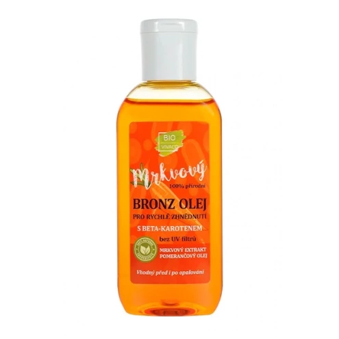 VIVACO 100% Přírodní opalovací olej s mrkvovým extraktem SPF 0 75 ml