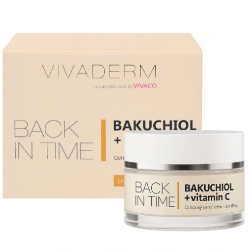 VIVACO Ochranný denní pleťový krém BAKUCHIOL +vitamin C BACK IN TIME 50 ml