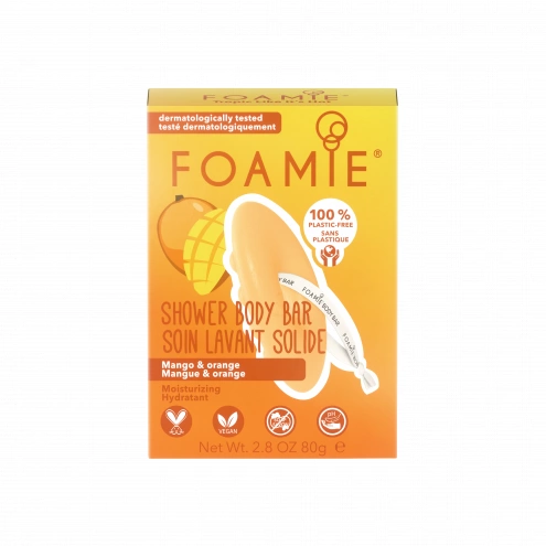 Foamie Shower Body Bar Tropic Like It's Hot With Mango and Orange Foamie Shower Body Bar Tropic Like It's Hot With Mango and Orange