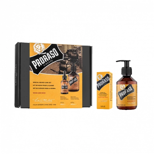 Proraso darčeková sada olej a šampón na bradu Wood &amp; Spice
